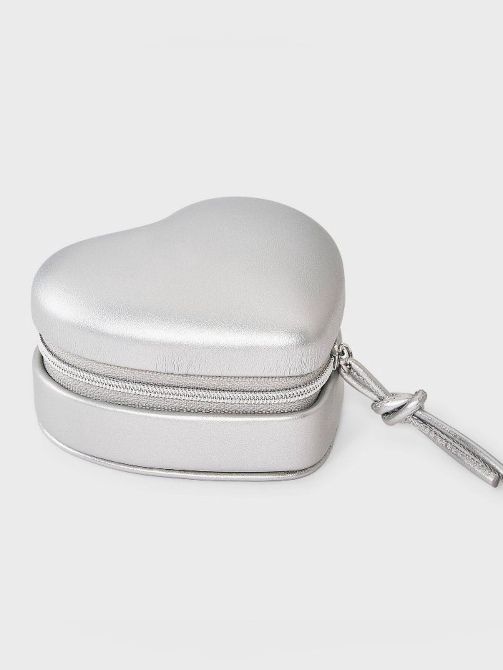 a new day Metallic Silver Heart Jewelry Case